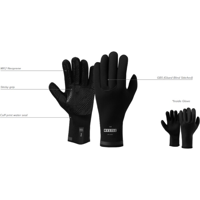 Mystic Ease 3mm Hybrid 2024 Guantes De 5 Dedos 35015.250080.900 - Black